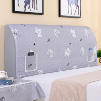 床头罩弹力软包加厚夹棉床头防尘罩床头靠背套1.5米1.8实木床头罩|灰枫叶床头罩 1.9米