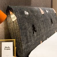 保护套实木简约现代加厚欧式软包罩床头套全包弹力床头防尘罩弧形|圣诞树 床头长(140-160)