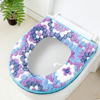 马桶垫坐垫圈毛绒夏天加厚家用防水座便垫圈坐便套粘贴式四季通用