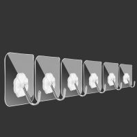 10/50个加厚强力无痕挂钩免打孔粘钩厨房粘贴创意钩卫生间防水钩|[透明款10个装]试用装