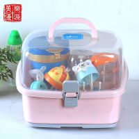 奶瓶收纳箱盒婴儿便携奶瓶箱防尘晾干架宝宝餐具储物箱沥水干燥架