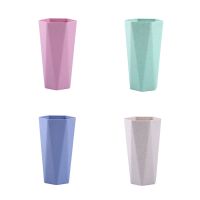 洗漱杯简约刷牙杯子家用情侣漱口杯可爱小麦秸秆学生男女套装水杯|四个装【颜色备注】