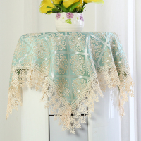 空调遮盖布简约现代空调罩格力圆形柜机立式空调盖布防尘布盖巾|如意-绿 床头柜盖布70*70cm