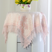 空调遮盖布简约现代空调罩格力圆形柜机立式空调盖布防尘布盖巾|六叶梅-粉 床头柜盖布70*70cm