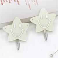 卡通强力粘钩挂钩贴免打孔粘胶承重墙壁白灰墙可爱宿舍厨房卫生间|8个优旭星星(绿色)