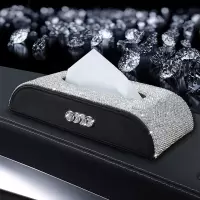 奥迪纸巾盒车用抽纸盒q2l车载a4l用品q5l汽车内饰q3a3q7a6l改装饰|奥迪纸巾盒【镶钻款】黑色