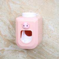 卡通可爱自动挤牙膏器儿童牙膏器壁挂免打孔无痕胶贴挤牙膏神器|粉小猪猪
