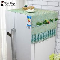 冰箱套冰箱巾防尘布冰箱盖布防尘罩单开门双开门布艺海尔冰箱罩|繁花似锦-绿 95*33cm(微波炉罩)