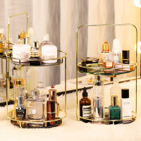 网红旋转化妆品收纳盒置物架护肤品香水桌面梳妆台卫生间浴室架子