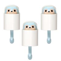 多功能家用置物架挂钩墙上包包墙上自粘挂钥匙松鼠挂钩粘钩免打孔|松鼠挂钩3个[蓝色]