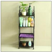 铁艺置物架落地层架隔断创意书架客厅浴室厨房夹缝收纳储物架子|三层加高黑色