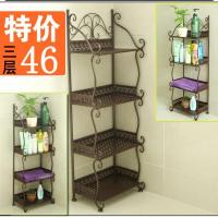 铁艺置物架落地层架隔断创意书架客厅浴室厨房夹缝收纳储物架子|四层古铜色