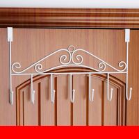 门后挂钩壁置物架挂衣架进门门上免打孔浴室入户收纳衣钩衣服挂架|七钩[加粗款]白色 2个装