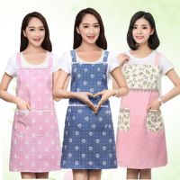 日式纯棉麻无袖背带罩衣时尚女围裙厨房居家成人工作服做饭防油污
