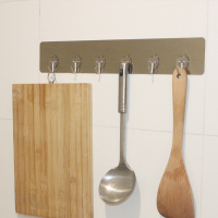 小中大号墙壁门后厨房s型挂钩强力s钩子衣橱衣服装不锈钢金属免钉|免打孔无痕挂钩6钩[2只]