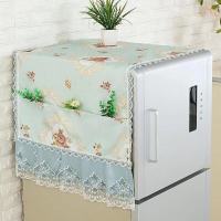 冰箱盖布双开门单门新款欧式冰箱罩子防尘罩盖巾蕾丝简约家用通用|茉莉花蓝 单开门冰箱罩[55*140cm]