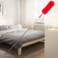 加长天花板除尘掸屋顶清洁刷家用鸡毛掸子可弯曲长柄不锈钢杆尘掸|红色 2米65