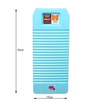 洗衣板洗衣盆搓衣板带皂盒迷你创意跪用塑料厚 家用防滑加厚大号|天蓝色 中号(52*19cm)