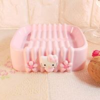 创意卡通可爱肥皂盒 浴室卫生间香皂盒皂盘架塑料香皂盒置物盒|粉KT全身一个