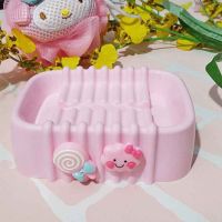 创意卡通可爱肥皂盒 浴室卫生间香皂盒皂盘架塑料香皂盒置物盒|棒棒糖白云款1个