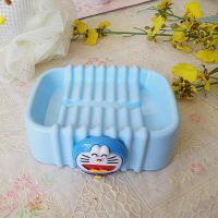 创意卡通可爱肥皂盒 浴室卫生间香皂盒皂盘架塑料香皂盒置物盒|蓝色叮当款一个