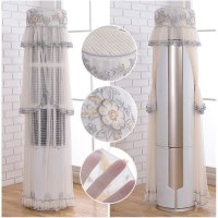 空调罩圆形格力美的奥克斯海尔立式客厅柜机罩圆柱开机不|玫瑰之约-灰色 美的尊行