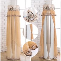 空调罩圆形格力美的奥克斯海尔立式客厅柜机罩圆柱开机不|镜中花-茶色 美的尊行