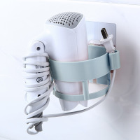 卫生间电吹风架浴室置物架挂架吹风机架收纳架免打孔壁挂风筒架子|北欧蓝