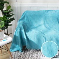 北欧沙发巾全盖布坐垫巾客厅家用沙发毯防滑防猫抓防尘套罩通用|湖蓝菱形格 90*180cm