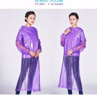 男女成人工作服pvc透明反穿衣食品长袖罩衣加长围腰防水塑料围裙