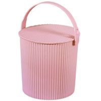 塑料桶水桶带盖凳子桶玩具桶洗车桶钓鱼桶垃圾桶储物桶收纳洗澡桶|[加厚小号]坐高20厘米卡粉