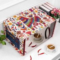 棉麻盖巾格兰仕美的微波炉罩布艺防尘罩子烤箱防水防油套卡通盖布|紫红色多彩马 35CM*95CM