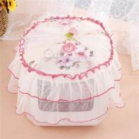 电饭锅罩盖布圆形防尘罩欧式田园蕾丝多用盖巾电饭煲多用布艺罩|15号红圆形 通用