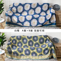 北欧沙发巾全盖布坐垫巾客厅家用沙发毯防滑防猫抓防尘套罩通用|白菊[双面] 90*240cm