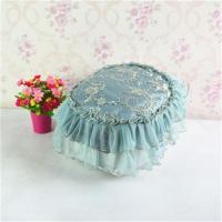 电饭锅罩盖布圆形防尘罩欧式田园蕾丝多用盖巾电饭煲多用布艺罩|彩蝶绣面蓝色圆形 通用