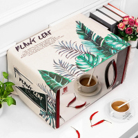 棉麻盖巾格兰仕美的微波炉罩布艺防尘罩子烤箱防水防油套卡通盖布|杏色幸运叶 35CM*95CM