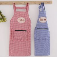 纯棉围裙背带式花边全棉可爱日系棉麻创意透气厨房家用做饭防油污