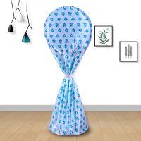 新品电扇罩台扇罩防水印花风扇罩电扇罩圆形防尘套家用全包落地式|雨伞布蓝梅花 [普通款]落地扇罩