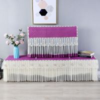 液晶电视机罩挂式壁挂防尘曲面32寸42寸50寸55寸防尘罩盖|(魔术贴款)十里桃花-紫 42寸