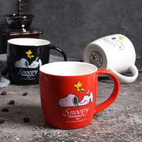 陶瓷马克杯家用带盖勺水杯女创意个性潮流情侣可爱咖啡杯子