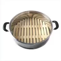 50cm多功能电热锅电炒锅大功率家用炒菜锅铸铁商用电火锅电蒸锅|单竹笼 34CM精品铸铁养生锅