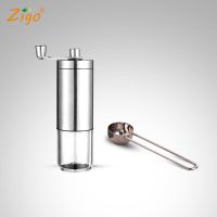 不锈钢手动咖啡豆研磨机家用手摇现磨豆机小巧便携迷你水洗|磨豆机(颜色任选)+咖啡勺