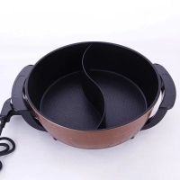 韩式鸳鸯锅多功能电热锅插电电火锅家用锅电煮锅大容量一体不粘锅|4升家用鸳鸯电火锅