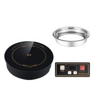 圆形火锅电磁炉商用大功率嵌入式线控触摸酒店火锅店专用|面板直径288MM单机+嵌入钢圈 嵌入式线控