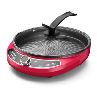 电饼铛家用加深加大电瓶铛饼锅称大号煎烤机多功能小型烙饼锅|红色