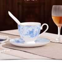 骨瓷咖啡杯套装家用简约英式下午茶茶具欧式花茶杯送架子送勺带碟|君王日式 二杯二盘