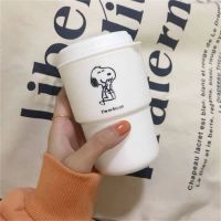 日韩ins史努比可爱卡通简约手绘咖啡杯喝水杯防摔耐热水果杯子