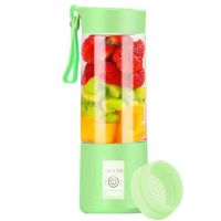 便携式榨汁机家用迷你小型榨汁杯学生多功能水果充电式电动果汁机|绿色 6刀头塑料杯身(送滤网+杯刷)