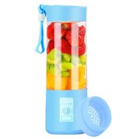 便携式榨汁机家用迷你小型榨汁杯学生多功能水果充电式电动果汁机|蓝色 2刀头塑料杯身(送滤网+杯刷)