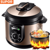 电压力锅家用全自动高压锅4l小型3电压锅高压锅|暖灰色